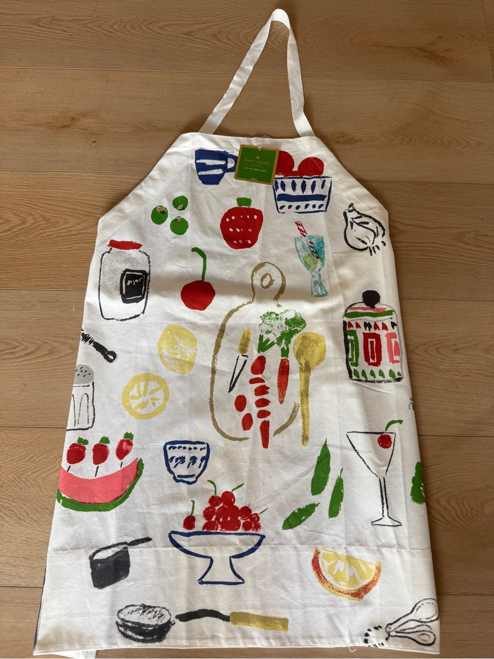 kate spade White Multicolor Illustrated Kitchen Apron